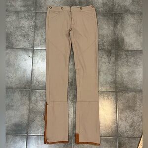 Ralph Lauren Wool Blend Equestrian Riding Trousers with Leather Buckle Hem